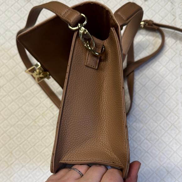 Nanette Lepore Crossbody Bag in Brown and Cream with Modern Design - Picture 9 of 16